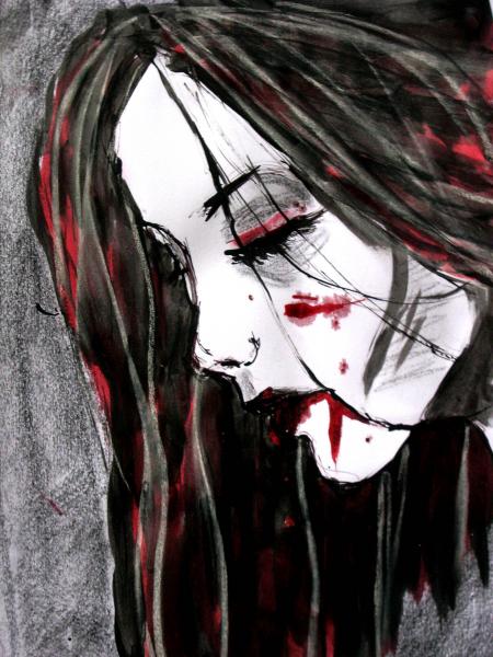  une plume, de l'encre de chine, de l'encre rouge, et voilà !!